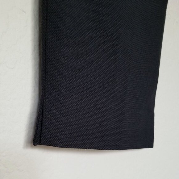 St. John Emma Trouser Pants Womens 16 Black Gray Birdseye Tapered Leg Full USA - Picture 13 of 13